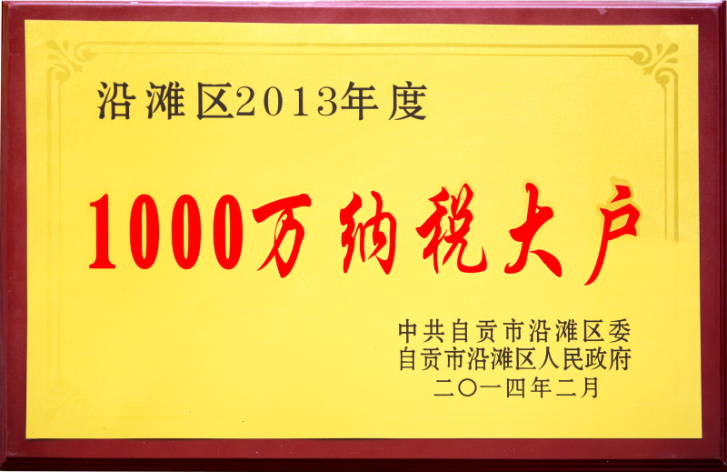 沿灘區(qū)2013年度1000萬(wàn)納稅大戶